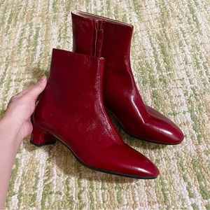 Zara Red Ankle Boots
